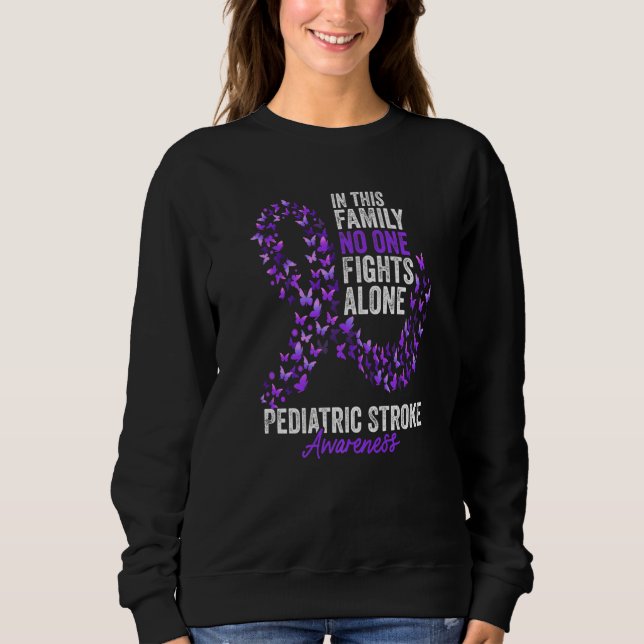 Moletom Pediatric Stroke Awareness Month Butterflies Purpl (Frente)