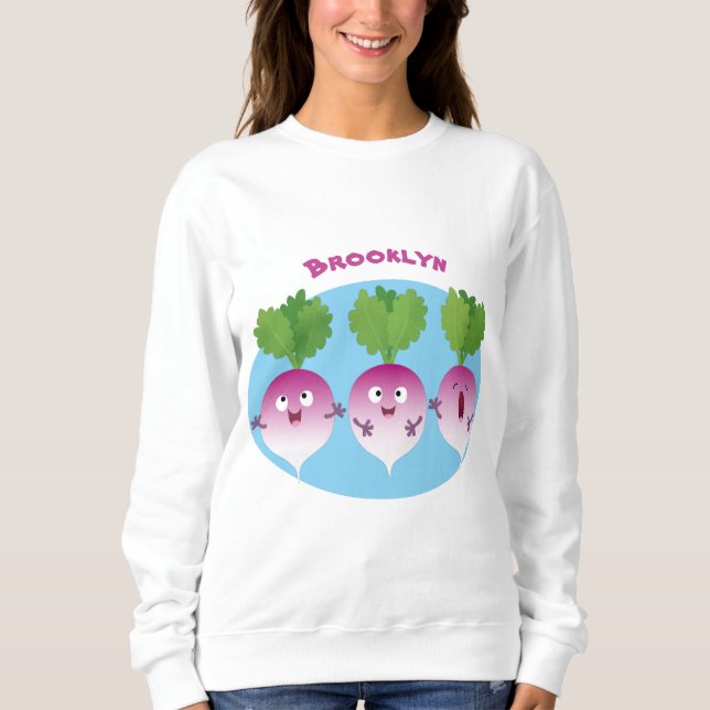 Moletom Pedra de desenho animada de verduras e legumes (Frente)