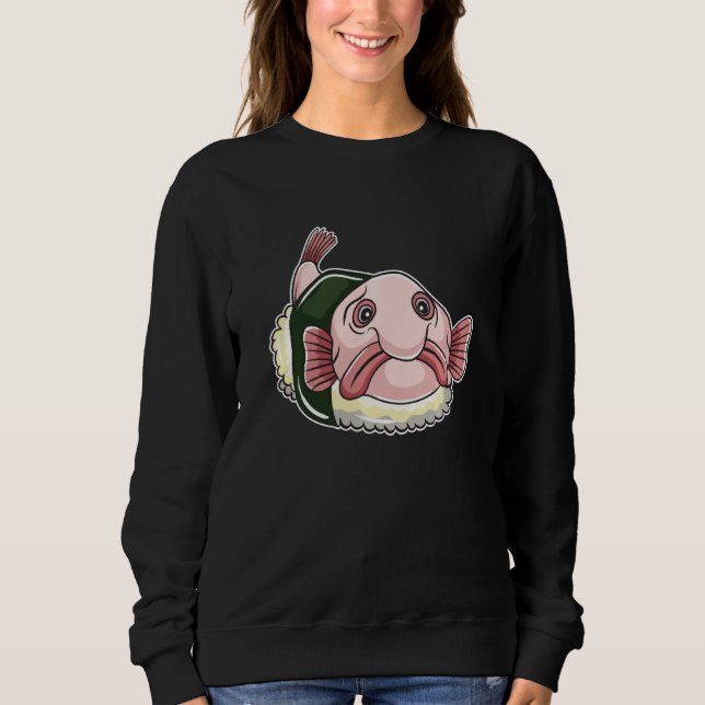 Moletom Peixe-Cabra Engraçado Para Homens Do Prato-De-Sush (Frente)