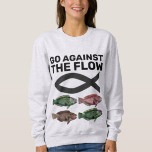 Moletom PEIXE CRISTÃO VAI CONTRA O FLUXO DE T-shirts