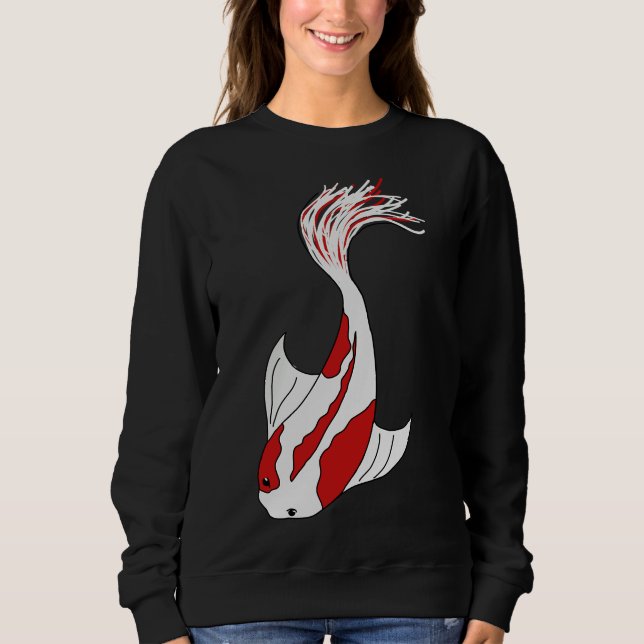 Moletom Peixe-Koi Vermelho E Branco (Frente)