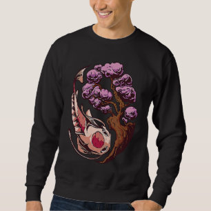 Moletom Peixe Koi Yin Yang Flor de Cerejeira Japonesa Peix