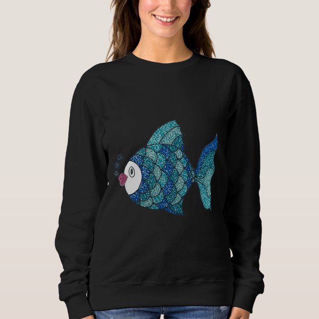 Moletom Peixe-Pointilismo Azul (Frente)