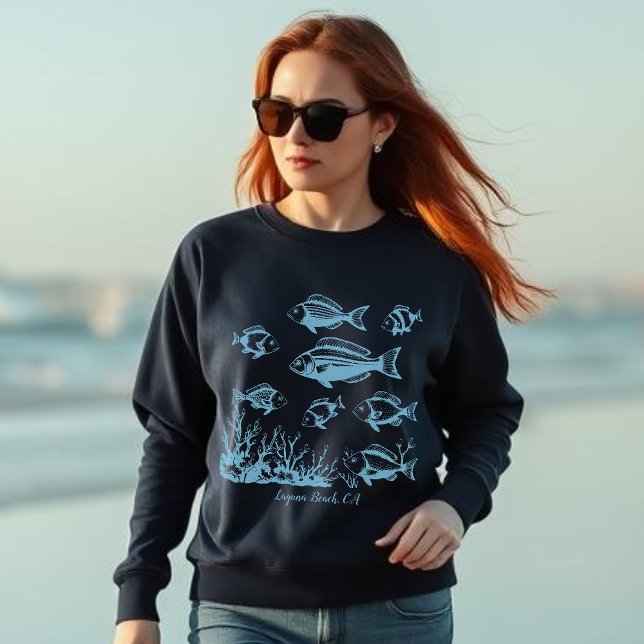 Moletom Peixes (Fishes-Fish under Water-Fisherman Style Trend Summer Beach Blue)