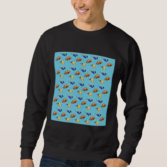 Moletom Peixes Azuis E Peixes De Coelho Ativos (Frente)