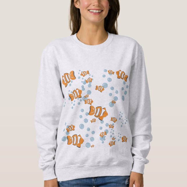 Moletom Peixes de Palhaço e Bolhas de Ar (Frente)