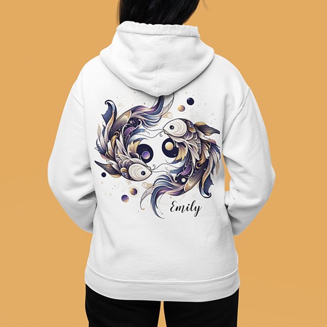 Moletom Peixes Elegantes Aquarela Zodíaca Hoodie (Criador carregado)