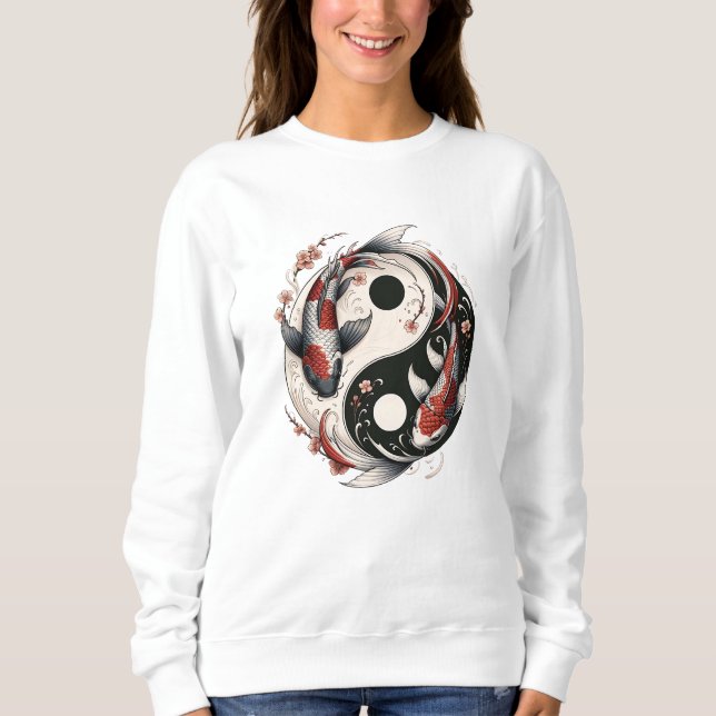 Moletom Peixes Koi Japoneses Yin e Yang (Frente)