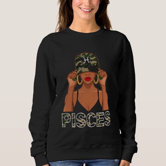 Moletom Peixes Rainha Boné  Zodiac Afro C (Frente)