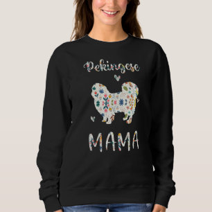 Moletom Pekingese Mama Floral Dog Mãe Amor