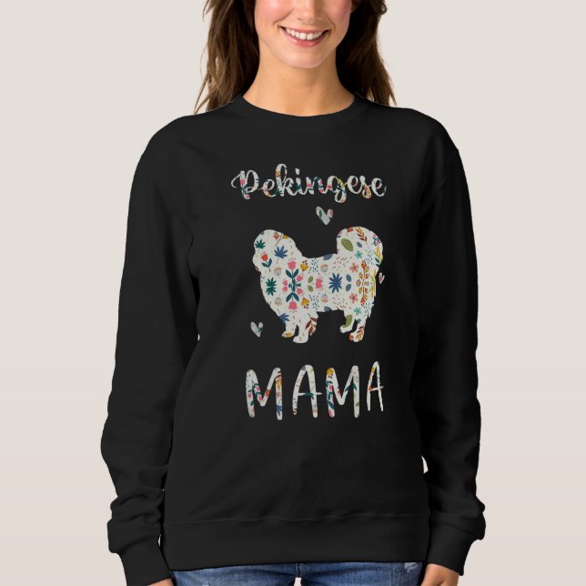 Moletom Pekingese Mama Floral Dog Mãe Amor (Frente)