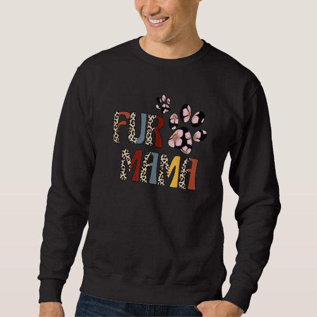 Moletom Peles mama-leopardo com pelo, pelo menos mamãe tee (Frente)