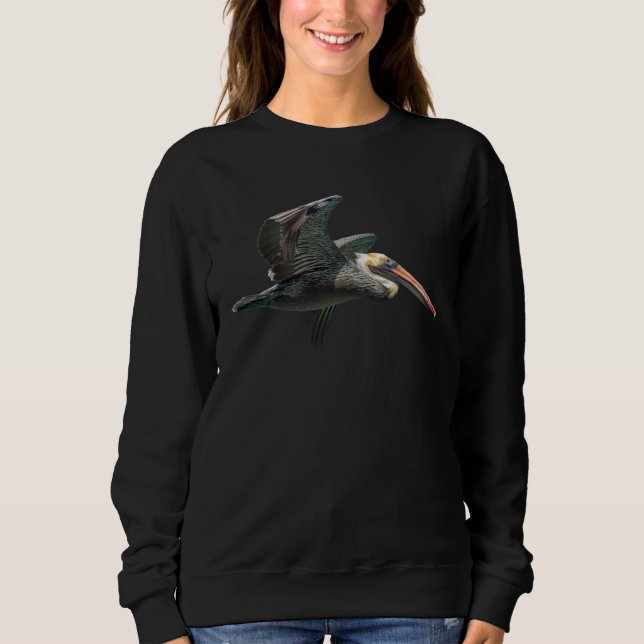 Moletom Pelican Bird Flying Soaring Seabird Beach Nature L (Frente)