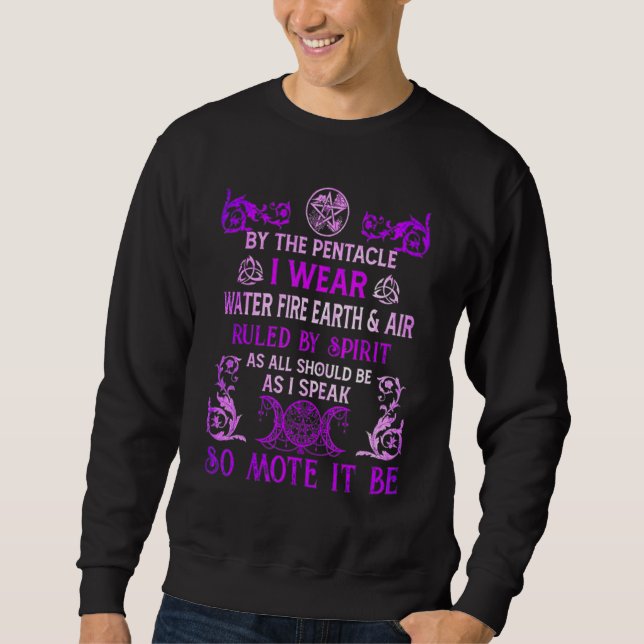 Moletom Pelo Pentáculo Eu Visto Água Fogo Terra E Ar Ru (Frente)