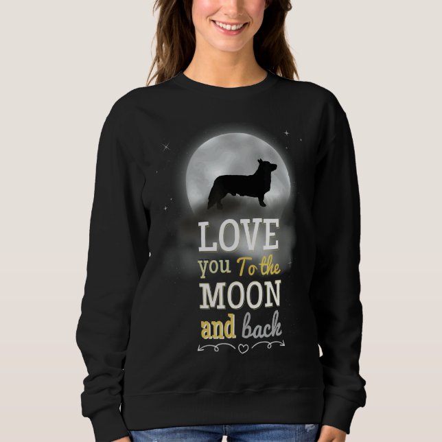 Moletom Pembroke Welsh Corgi Adora À Lua (Frente)