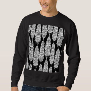 Moletom Penas boho: padrão preto e branco