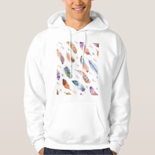Moletom Penas Desenhadas À Mão: Padrão Branco De Fundo