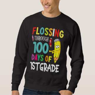 Moletom Pencil Student Senior Flossing Through 100 Days Of