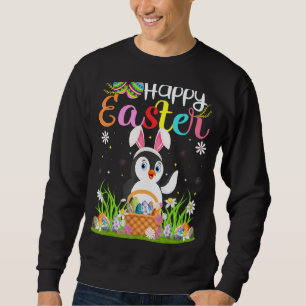 Moletom Penguin Bird Bunny Egg Hunting Penguin Happy East