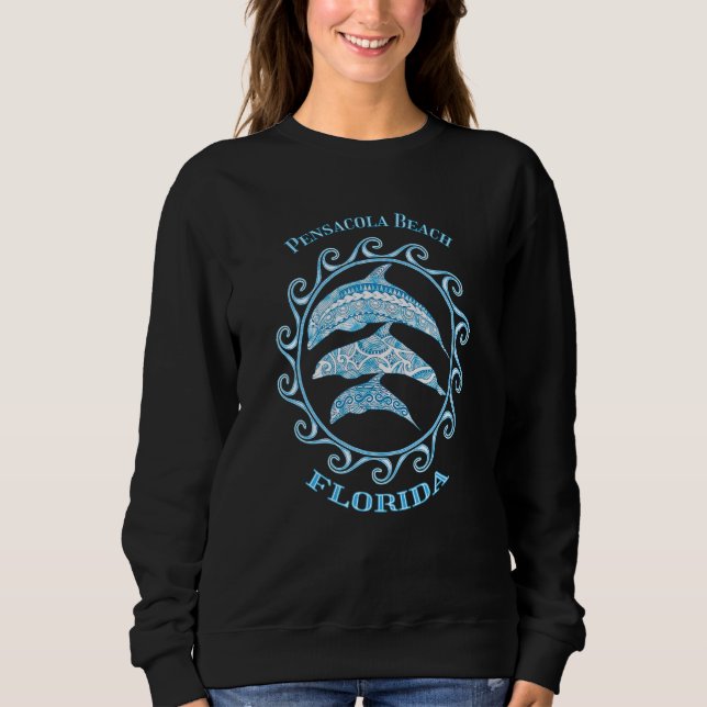 Moletom Pensacola Beach Tribal Dolphins Ocean Anim (Frente)