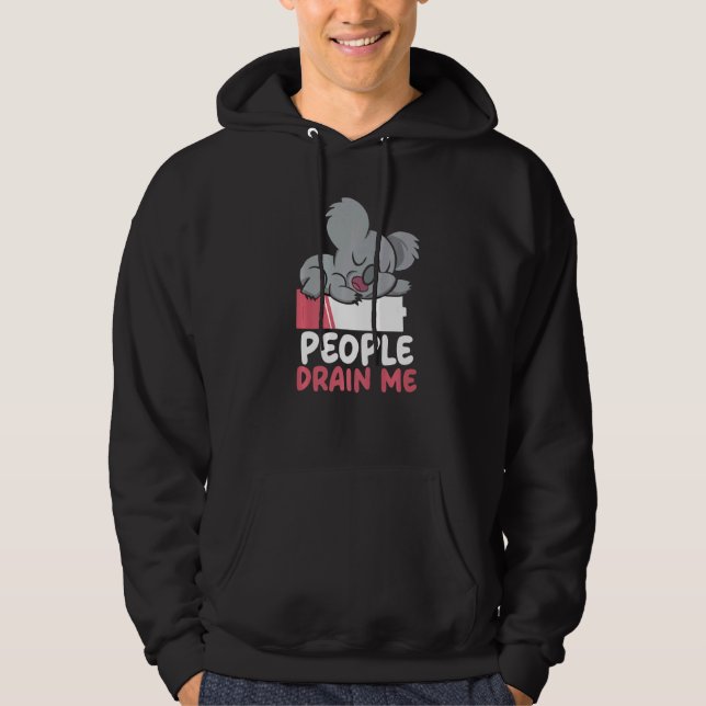Moletom People Drain Me Introverted Personality Introvert  (Frente)