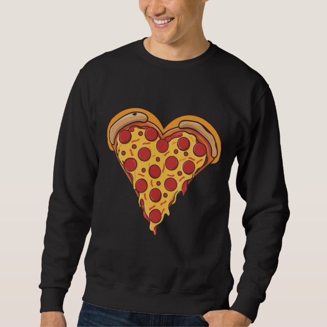 Moletom Pepperoni Pizza em forma de coração Design (Frente)