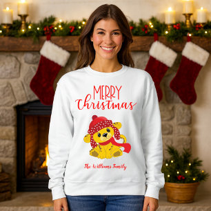Moletom Pequeno Leopard Cheer Christmas