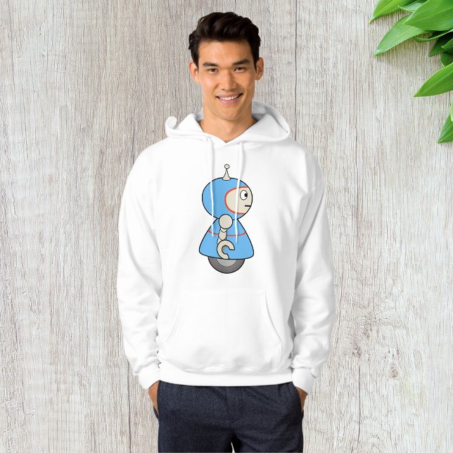 Moletom Pequeno Robô Azul Mens Hoodie (Criador carregado)