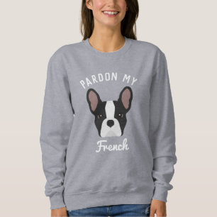 Moletom Perdoe meu francês Bulldog Francês preto e branco