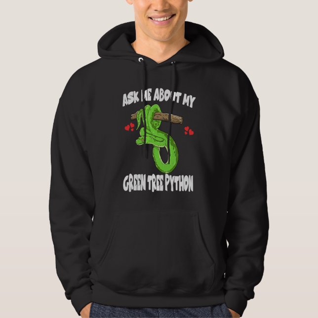 Moletom Pergunte-me Sobre Minha Cobra Python de Árvore Ver (Frente)