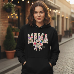 Moletom Pérola Floral Mãe Universidade Elegante Feminino