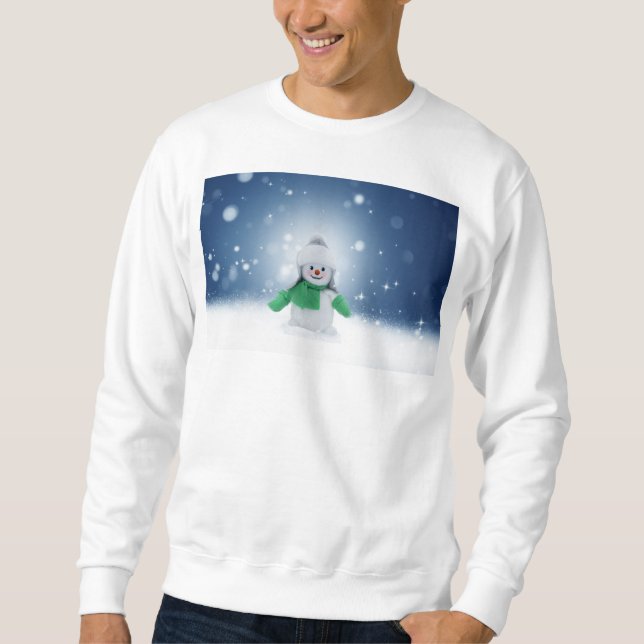 Moletom Personagem adorável de boneco de neve de Natal do  (Frente)