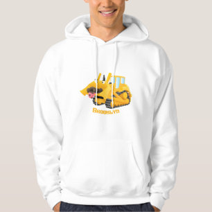 Moletom Personagem de desenho animado de bulldozer amarelo