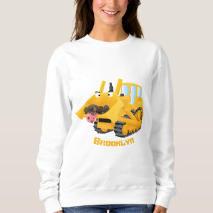 Moletom Personagem de desenho animado de bulldozer amarelo
