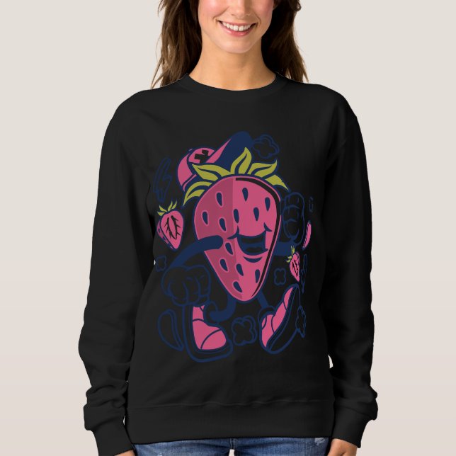 Moletom Personagem de desenho animado de Fruta de Morango  (Frente)