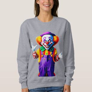 Moletom Personagem de Palhaço Colorido em Fantasia Brilhan