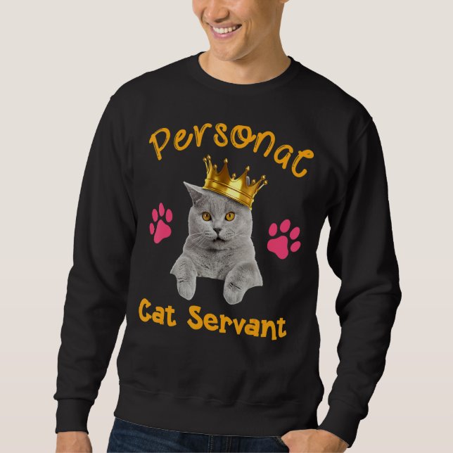 Moletom Personal Cat Servant Funny Cat Mom Cat Dad Women M (Frente)