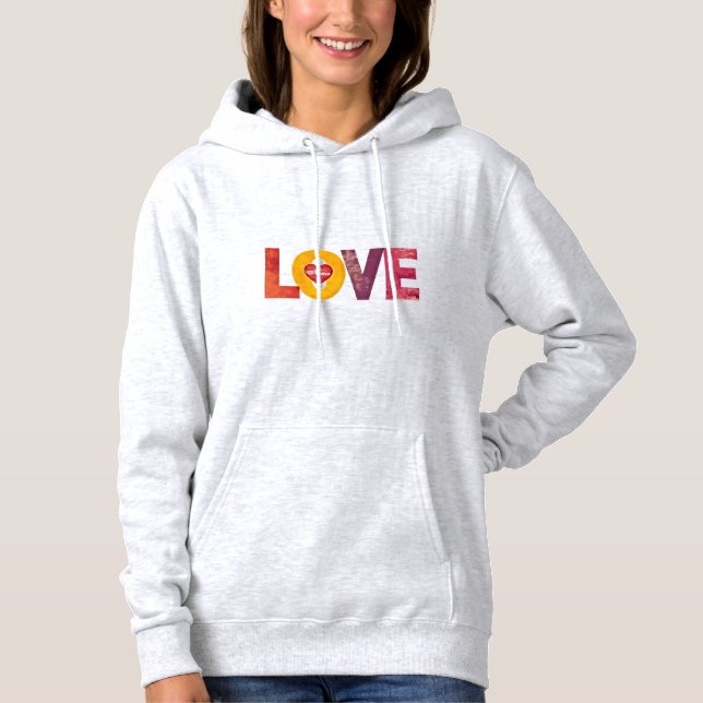 Moletom Personalizable Valentine's Day Heart Love Women's  (Frente)