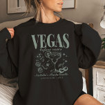 Moletom Personalizada Festa de solteira Las Vegas<br><div class="desc">Adicione um pouco de calor e estilo à sua festa de solteira de Las Vegas com a nossa camiseta "Vegas Before Vows" personalizada de Las Vegas Festa de solteira Crewneck. Esta camisola versátil e moderna combina conforto com um design de inspiração para o casino retrô, fazer-o o traje perfeito para...</div>