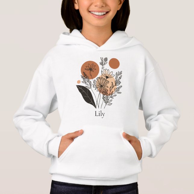 Moletom Personalizado Boho Botânico para Crianças (Frente)