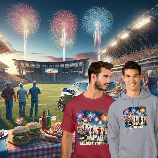 Moletom Personalizado do Time Go Team de Personalização (Tailgate Time Go Team T-Shirts and Hoodies)