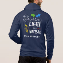 Personalizado Mostra Uma Luz no Autismo Equipe Cor