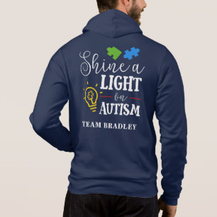 Moletom Personalizado Mostra Uma Luz no Autismo Equipe Cor