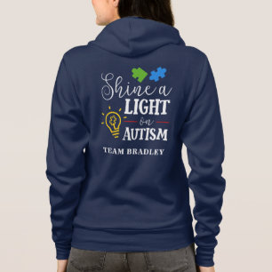 Moletom Personalizado Mostra Uma Luz no Autismo Equipe Cor