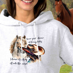 Moletom Personalizar no Cavalo de Trás Amante Cowgirl