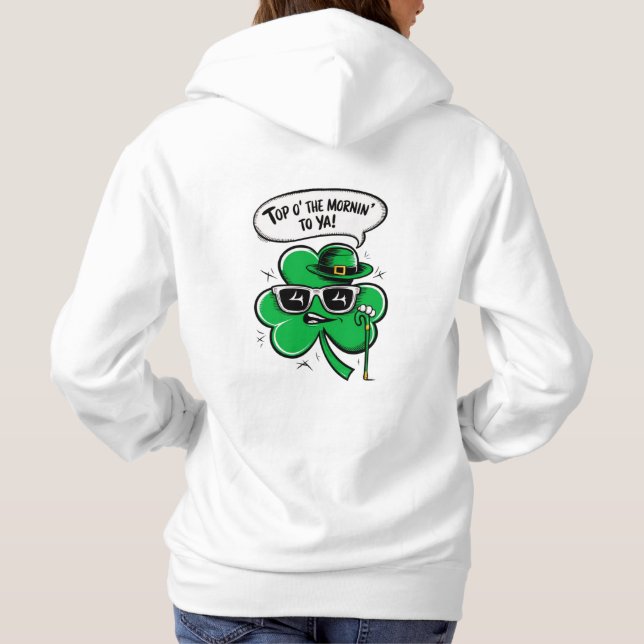 Moletom Personalizar O Topo Da Manhã Shamrock (Verso)
