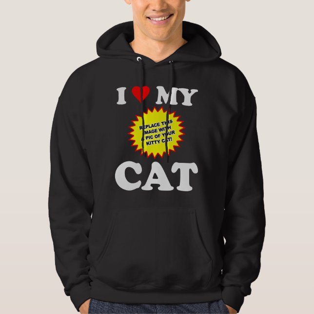 Moletom PERSONALIZÁVEL Eu Amo Meu Gato (Frente)