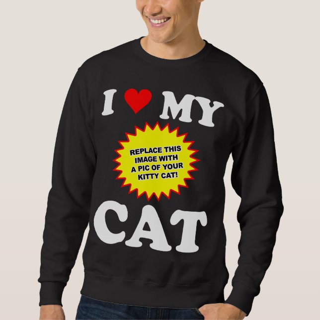 Moletom PERSONALIZÁVEL Eu Amo Meu Gato (Frente)