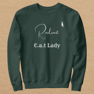 Moletom Personalize Amante de Gatos Verde e Branco Mãe de