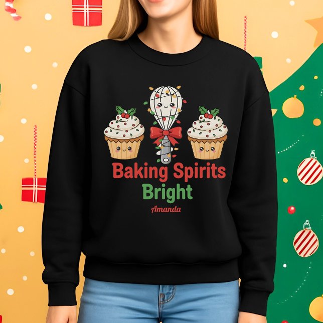 Moletom Personalized Baking Spirits Bright Funny Christmas (Criador carregado)
